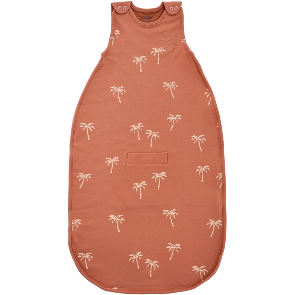 Woolino Merino Laine et coton biologique Sac de couchage pour bébé 2-24 mois – Ultimate sac de couchage pour bébé 4-saisons, couverture universelle de taille, fermeture éclair à 2 voies et ajustement, utilisation ronde année – Palmes