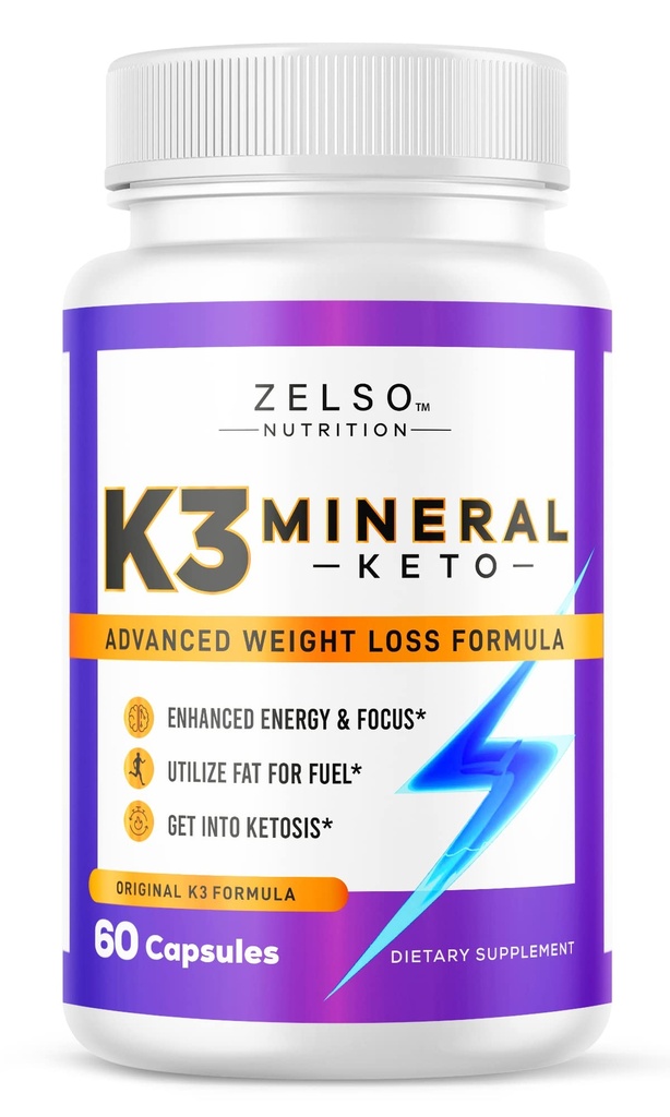 ZELSO K3 Mineraal gewichtsverlies pillen voor vrouwen en mannen, K3 Mineraal pillen - K3 Zout Mineraal, Vitamine + K3 Capsules supplement voor Keto gewichtsverlies - 1 maand levering