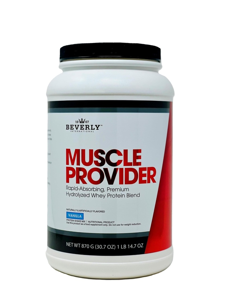 Beverly International Muscle Provider, 28 Services, Vanille. Poudre de lactosérum pour la récupération, Lean Muscle. Il remplit tes muscles, pas ton ventre. Goûte comme la crème glacée