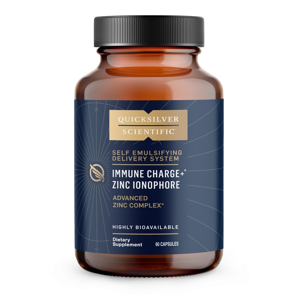 Quicksilver Scientific Immune Charge+ Zinc Ionophore - Supplément de zinc complexe avec Quercetin, Luteolin, Hesperetin Immune + GI support (60 capsules)