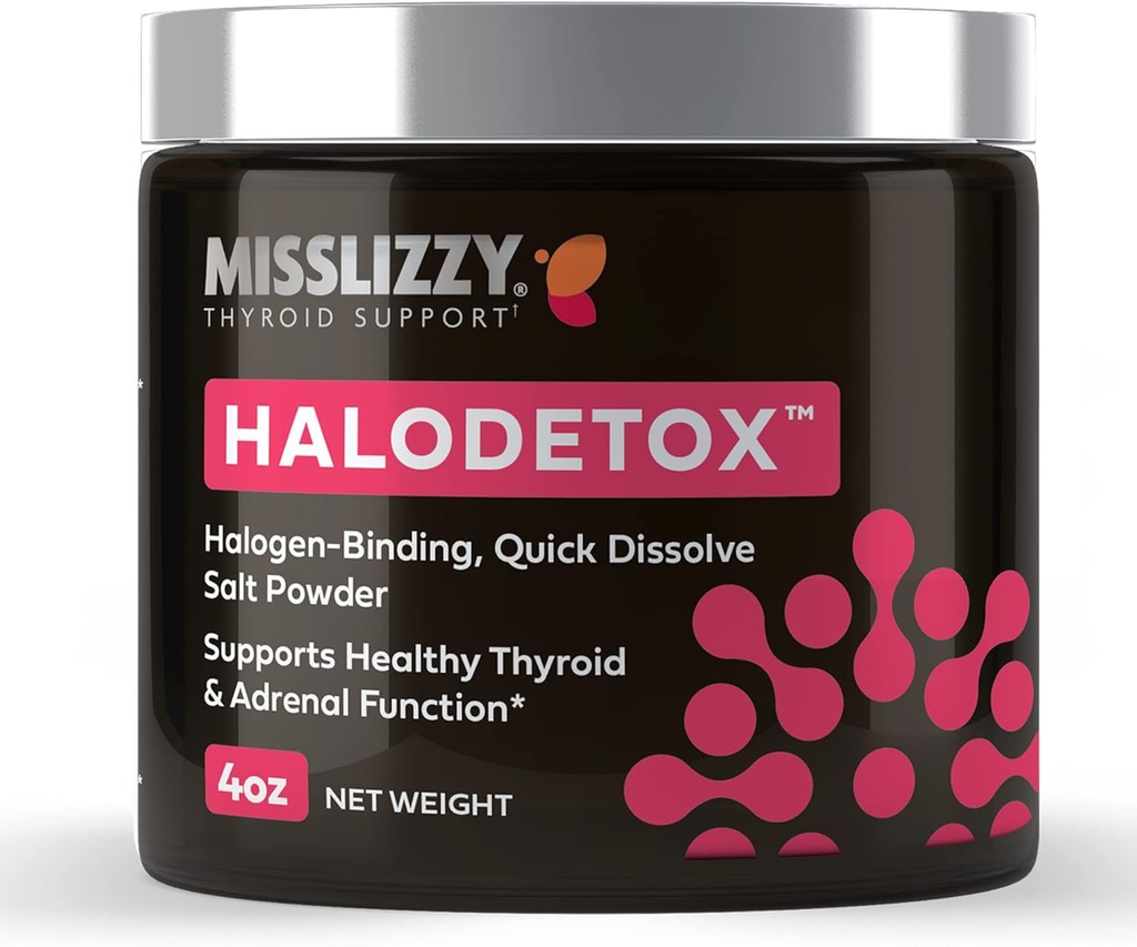 Miss Lizzy HaloDetox Puur roze zoutpoeder met 80 mineralen tot Halogen Detox Bromine, Chlorine, & Fluoride, Replenish Electrolytes, & Support Healthy Thyroid & Adrenal Functions