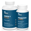 Dr Tobias Probiotiques 30 milliards et Omega 3 Huile de poisson (2000 mg) pour le soutien digestif et la santé globale