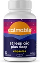 Stress Relief Aid Plus Slaapondersteuning - De-Stress, Relax en Slaap Beter - Vegan - met Melatonine, Ashwagandha en L Theanine - Anti Stress Ondersteuning Vitamine Dieetsupplement - 60 Capsules