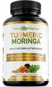 Kurkuma Moringa - Biologische Kurkuma Curcumine Supplementen en Biologische Moringa Poeder - 120 Veggie Capsules Supplement voor vrouwen en mannen