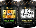 ALPHA LION Superhuman Pre Workout Powder & Post Workout Recovery Bundle, Sustained Energy & Focus + Lean Muscle Growth, Strength & Volume (Hulk sap & Muscle Marg