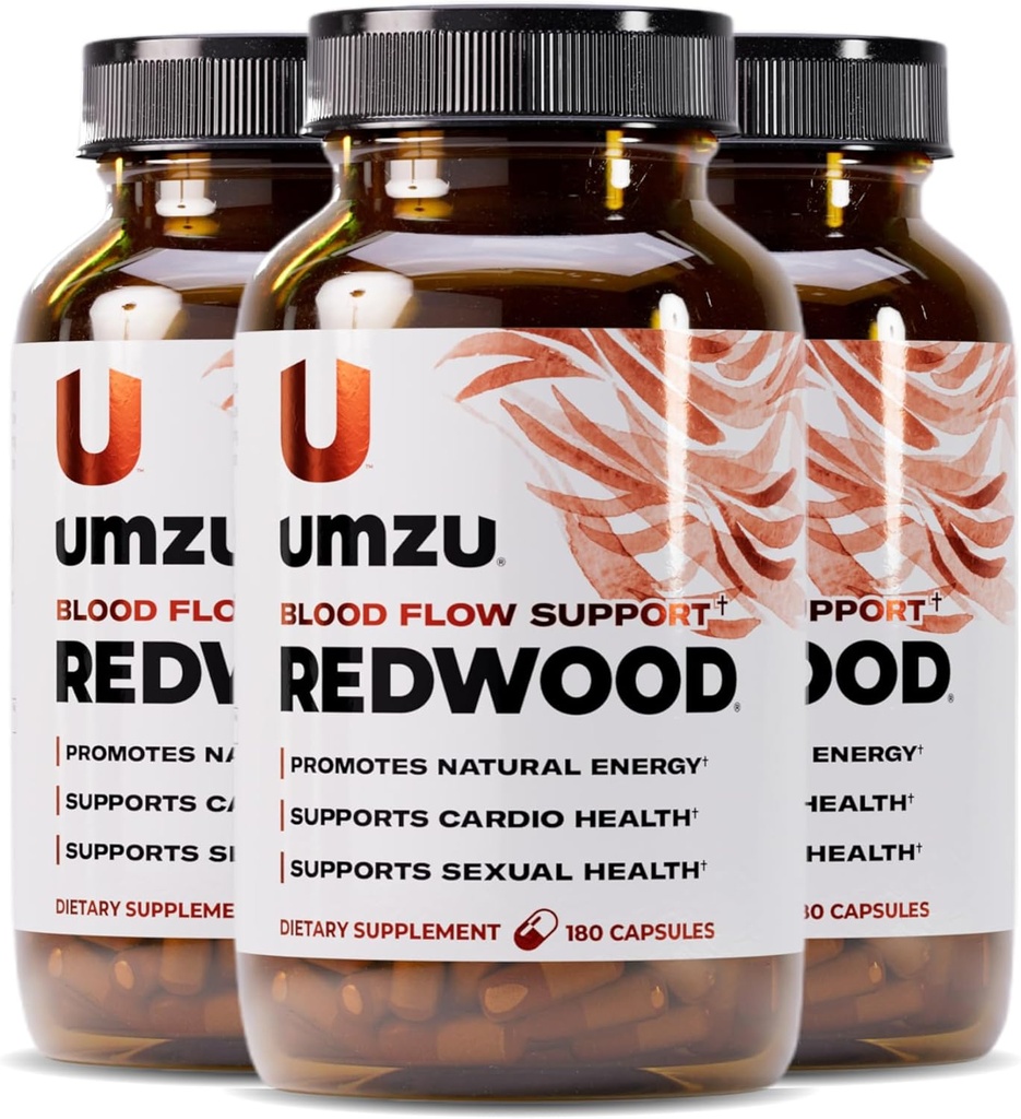 UMZU Redwood Nitric Oxidation Booster, 3-maands levering . . . . . . Supplement met vitamine C, Knoflook & Horse Chestnut . . Ondersteunt gezonde circulatie, bloedstroom, energie, uithoudingsvermogen en dagelijkse vitaliteit