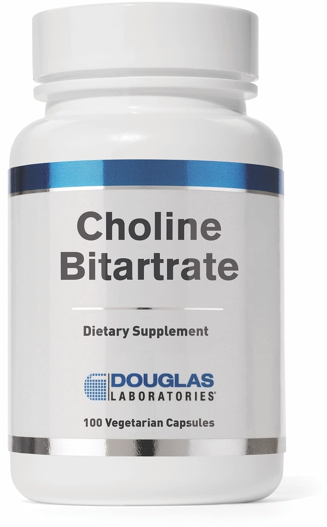Douglas Laboratoria Choline Bitrate Supplement ter ondersteuning van lever, neurologische en hartgezondheid, geestelijke focus, en zenuwstelsel* 100 capsules