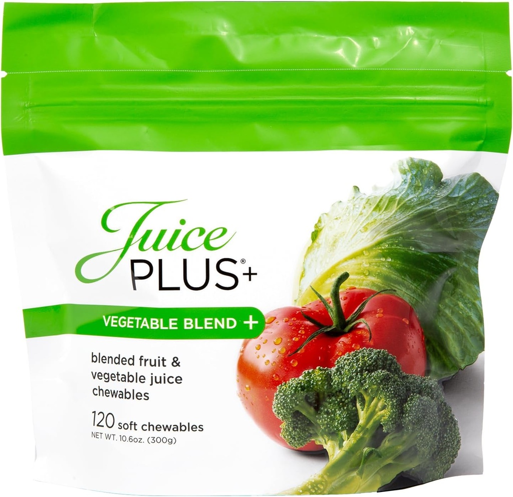 JuicePlus+ Plantaardige Blend Zachte Kauwen (Chewables) - Delicious Vegan Gummies met 11 Nutrient-Rich groenten voor dagelijkse wellness! Boost inname van vitamines & meer - voor kinderen en volwassenen - (1-mo, 30 kauwen)