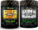ALPHA LION Superhuman Pre Workout Powder & Post Workout Recovery Bundle, Sustained Energy & Focus + Lean Muscle Growth, Strength & Volume (Hulk Juice & Gany Smith Apple)