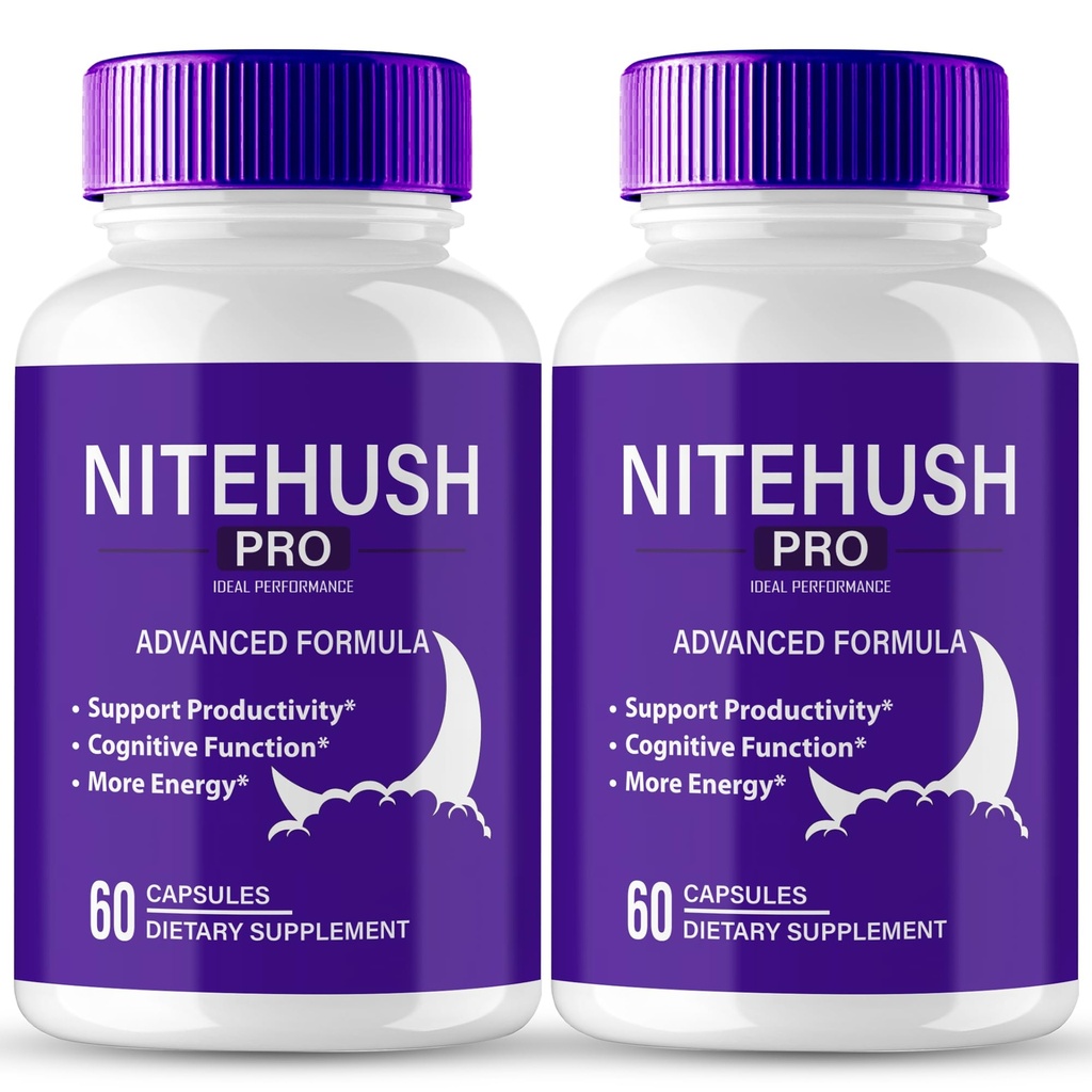 Nite Hush Pro Hersensupplementen voor Geheugen en Focus Capsules, NiteHush Advanced Formula Brain Health Ondersteuning - Maximale sterkte Nootropics NiteHushPro Alle natuurlijke ondersteuning Pillen Reviews (2 Pack)