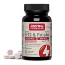 Jarrow-formules Methyl B-12 & Methylfolaat - 60 kauwtabletten, kersen - bioactieve vitamine B12 & B9 - ondersteunt energieproductie, hersenfunctie en stofwisseling - glutenvrij - 60 porties