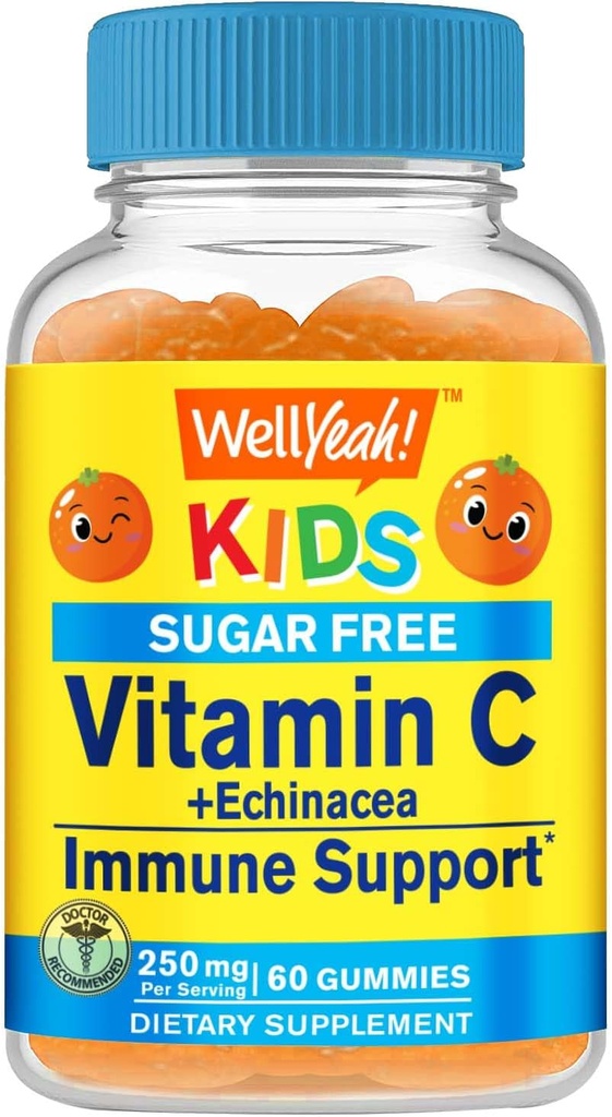 Eh bien oui Echinacea (5 mg) avec vitamine C (250 mg) Gommies sans sucre pour les enfants (Supplément de soutien immunitaire)