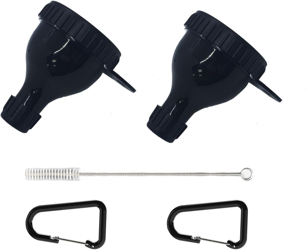 2Pack Proteïne Poeder Container te gaan Portable Supplement Funnels voor het vullen van flessen met eiwitpoeder Compartiment Pillen opslag Geweldig voor workout Reizen naar-Go Fitness Funnel met borstel & karabijnen
