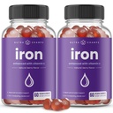NutraChamps Iron Gummies met vitamine C, 20mg Iron Blood Cell Formation Support, 120 Gummies voor Iron Deficiency & Anemie, Energie, Focus, Immune Boost Pack van 2