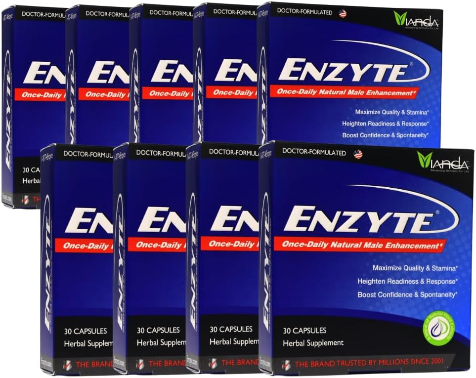 Enzyte® Natuurlijke Male Enhancement Bundle voor kwaliteit en uithoudingsvermogen met Aziatische Ginseng, Ginkgo Biloba, Grape Seed Extract, Horny Goat Weed - 9 Pack Bundle