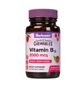 BlueBonnet Nutrition Terre Vitamine sucrée B12 2000 mcg Comprimés à mâcher, sans soja, sans gluten, certifié Casher, sans lait, végétalien, aromatisé aux framboises, 90 comprimés à mâcher, 90 portions