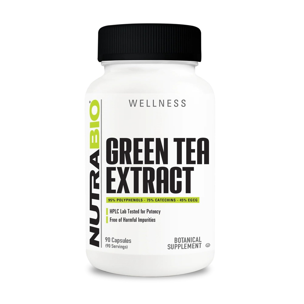 NutraBio Green Thee Extract, voegt antioxidant voordelen en helpt algehele gezondheid en welzijn, 500mg - 90 Capsules