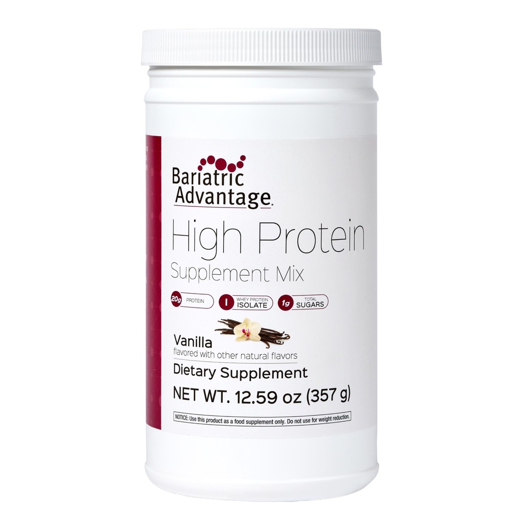 Avantage bariatrique Mélange de supplément à haute teneur en protéines - Poudre de protéines bariatriques - 20 g Protéines - pour les patients pré- et post-opératoires - avec le fer, le calcium et plus - 14 portions - Vanille