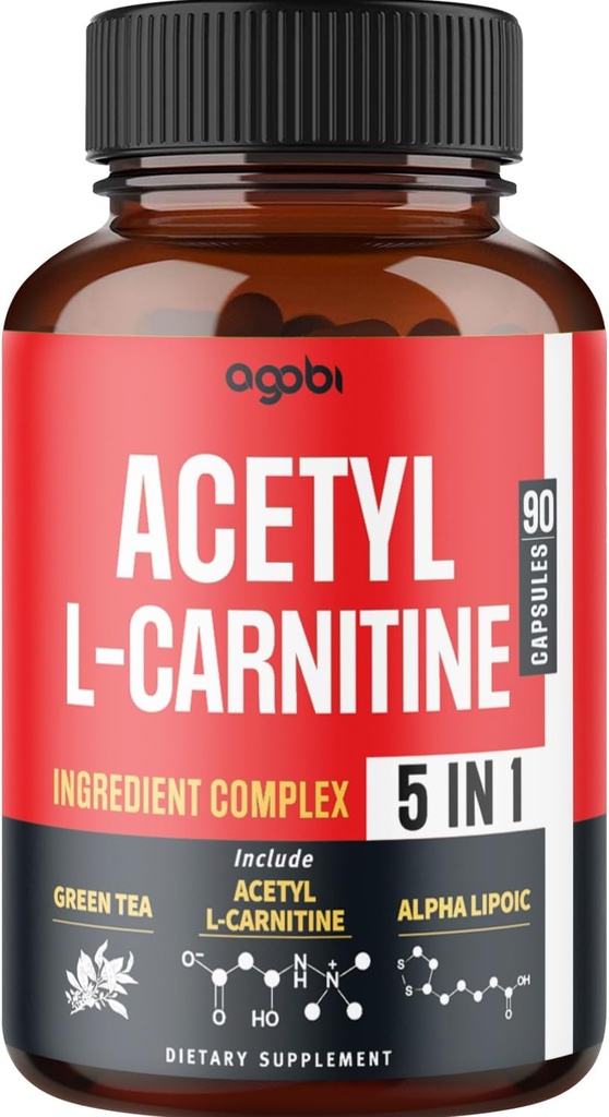 Acetyl-L-Carnitine supplement - 2600mg 3 maanden - Blended met Alpha Lipoic Acid, Green Tea, Green Coffee Bean & Raspberry Ketones - Geheugen & Brain Health Support, Non-GMO - 90 Vegan Capsules