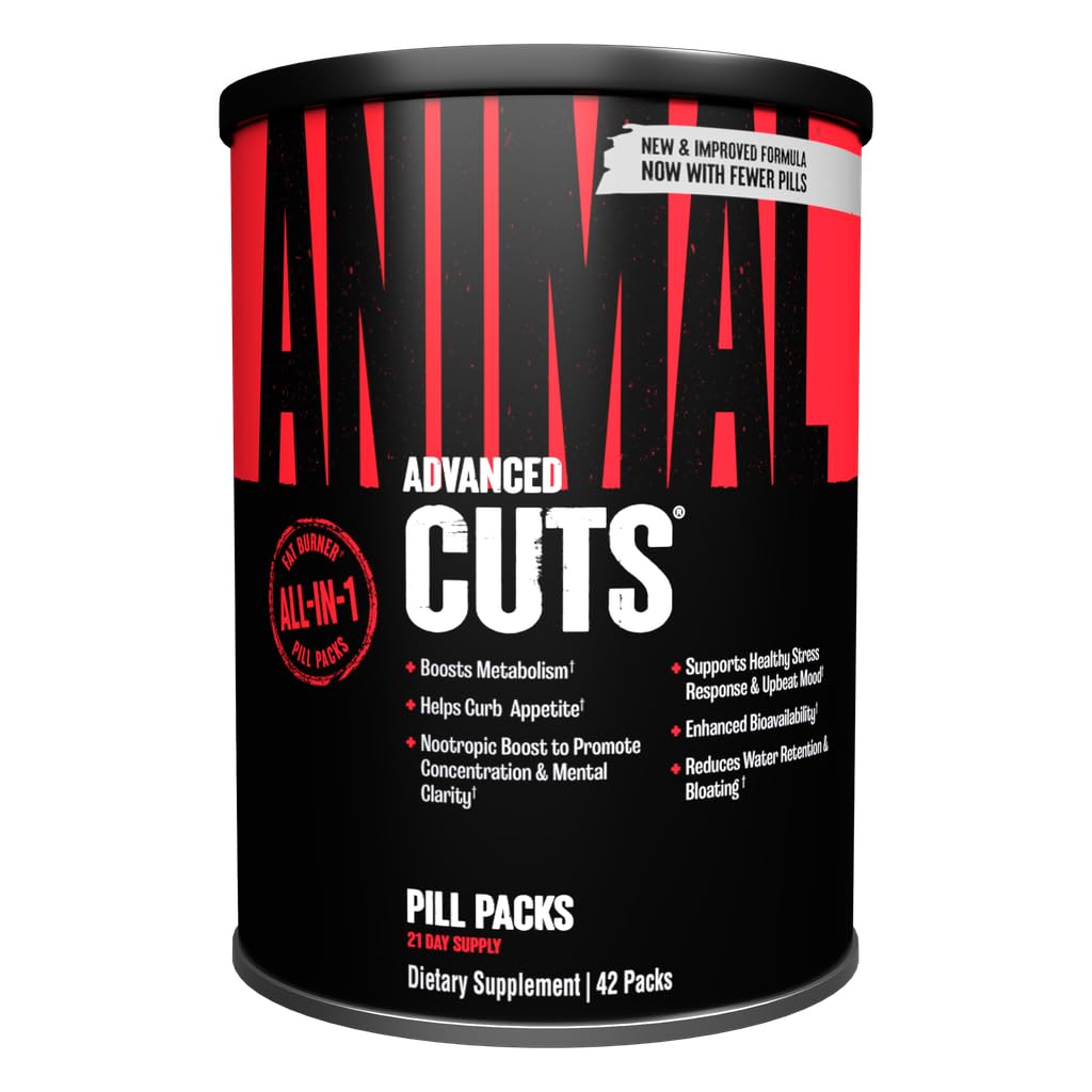 Animal Cuts Thermogenic Fat Burner - gewichtsverlies pillen voor vrouwen en mannen voor stofwisseling, energie, focus, en Nootrope hersenen ondersteuning met Ketones Apetite Suppressant Diet Pillen, 42 Packs