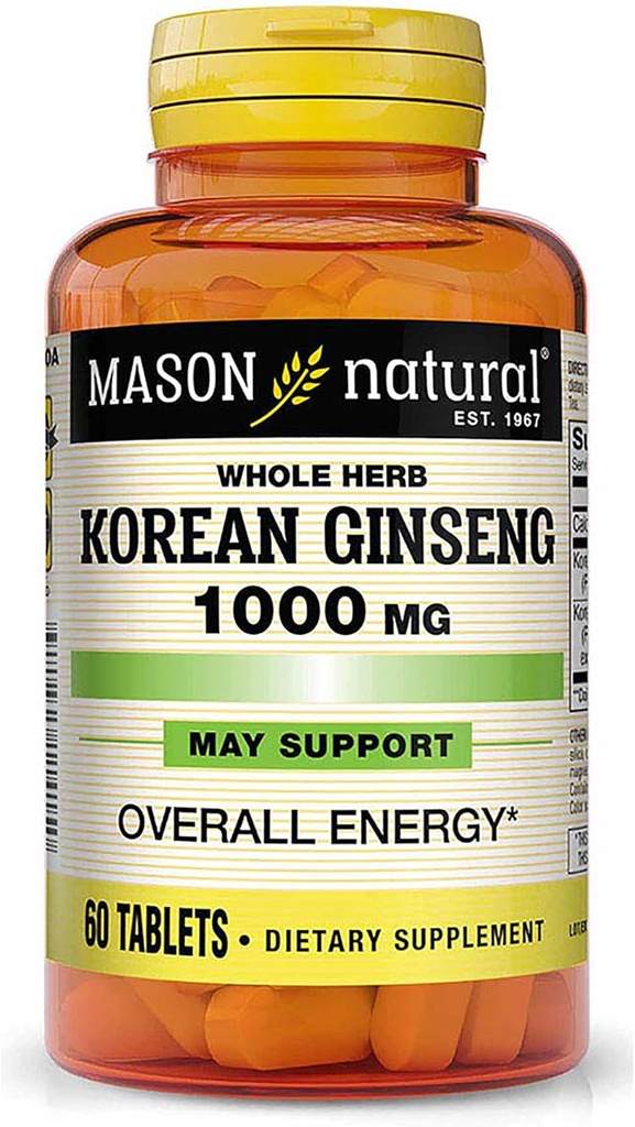 Vitamines Mason Ginseng Coréen 1000mg Comprimés
