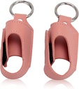 HURRISE 2pcs Support d'inhalateur d'asthme, porte-clés d'inhalateur, étui de protection en cuir PU de rangement portable avec pince à mousqueton - Utilisation polyvalente, élégant et design pour le voyage