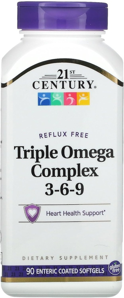 21e CENTURY Omega 3-6-9 Complex ENTERIC Coated 90 Softgels