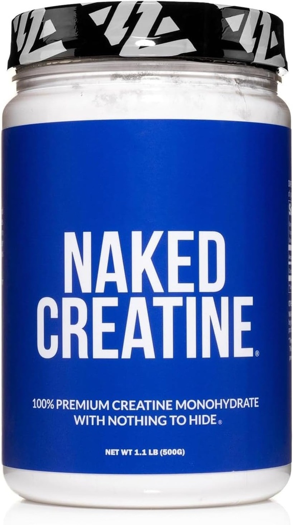 Poudre monohydratée pure micronisée de créatine - non aromatisée, 500g, 1,1lb en vrac - végétalien, non OGM, sans gluten, sans soja, sans remplissage, soutient la croissance et la force musculaires - 100 portions