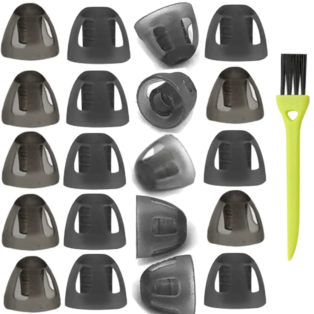 20Packs Small 6mm Hoorhulp Domes Smoky Gray Tips voor GN Resound Comfortabel voor Open Fit BTE Sound versterker PSAP Kit Onzichtbaar (Kleine) met 1 penseel