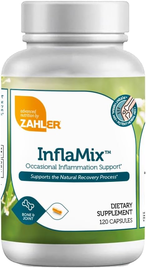 Zahler InflaMix, Kurkuma en meer, Ondersteunt Gezonde Ontvlamming Response, 360 Capsules.
