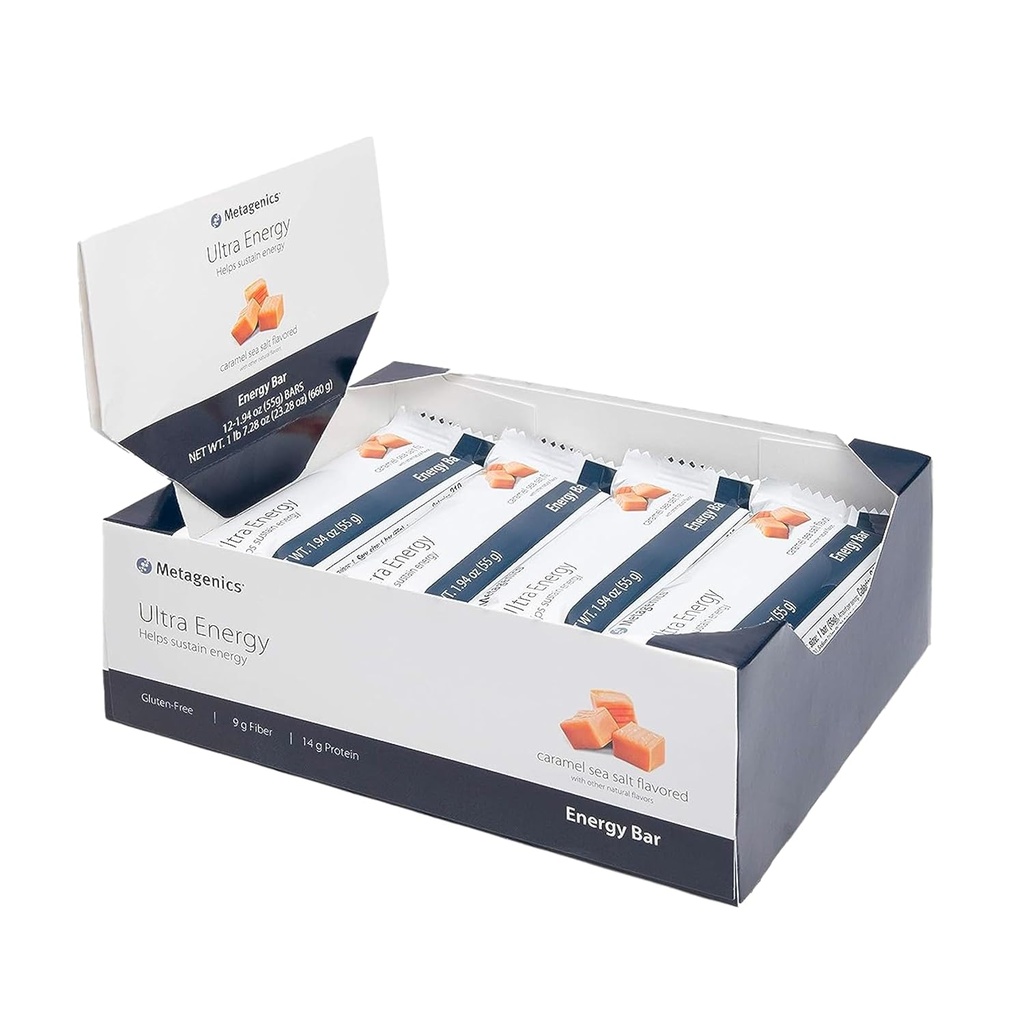 Metagenics Ultra Energy Bars - Helpt Sustain Energy, Caramel Sea Salt Flavored