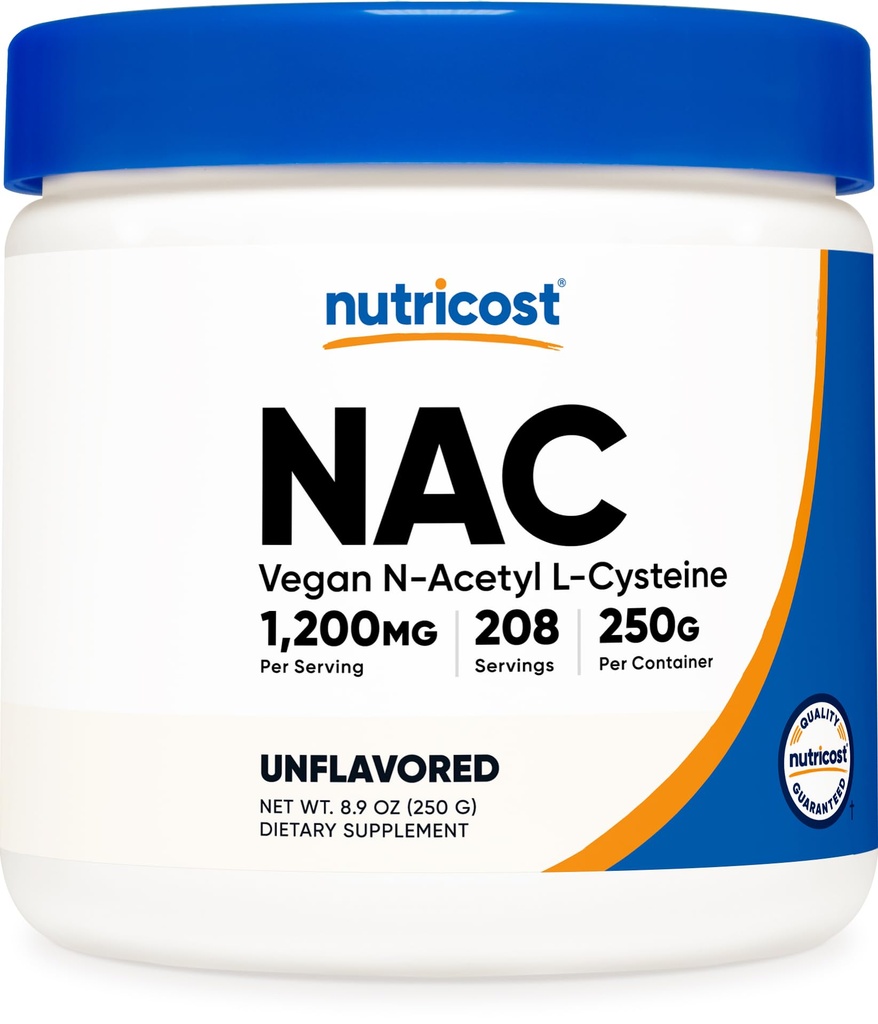 Nutricost N-Acetyl L-Cysteine (NAC) Poeder 250 Gram - Vegan NAC, Non-GMO, Glutenvrij