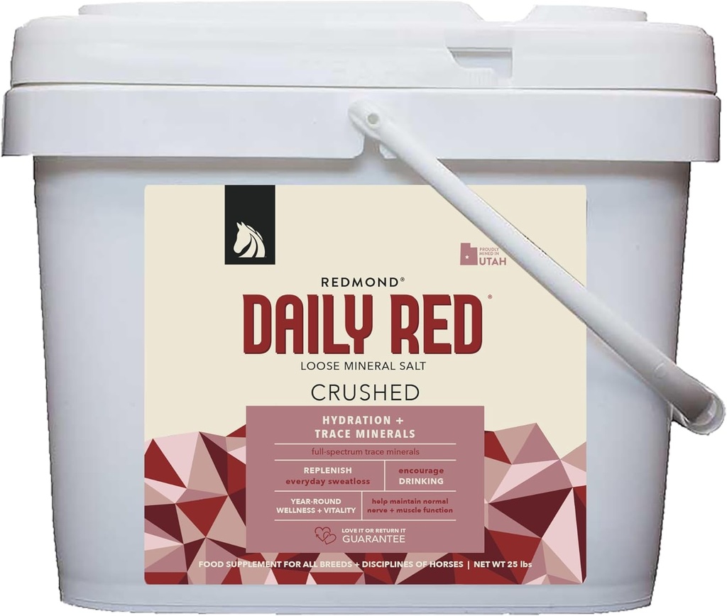 REDMOND Rock Crushed Lose Mineral Salt Electrolyte Supplement voor paarden (25 LBS)