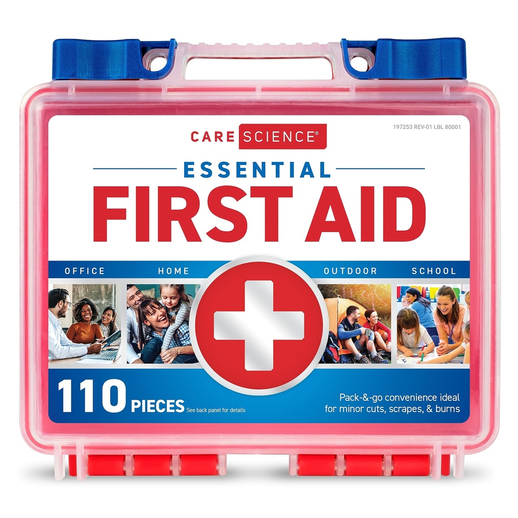 Care Science First Aid Kit, 110 stuks Professional Use for Travel, Work, School, Home, Car, Emergency, Survival, Camping, Wandelen, en meer