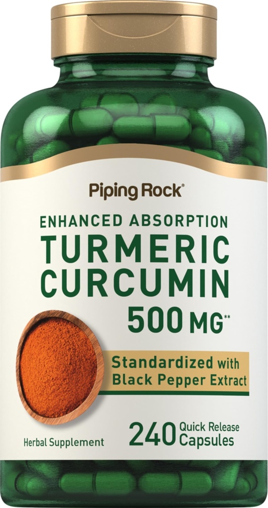 Piping Rock Turmeric Curcumin Supplement 500 mg 