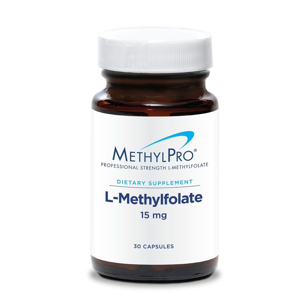 MethylPro 15 mg L-methylfolaat (30 capsules) - Professionele sterkte Active Methylfolaat, 5-MTHF supplement voor Mood, Brain Health + Immune Support, Non-GMO + Glutenvrij zonder fillers