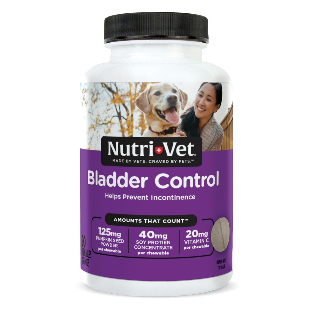 Nutri-Vet Bladder Control Supplement, Cranberry Supplement, Hondenproducten, Immuun Ondersteuning, Helpt Honden urine incontinentie, Blaas controle pillen, urine Tract Gezondheid, Puppy Ondersteuning, 90 tabletten