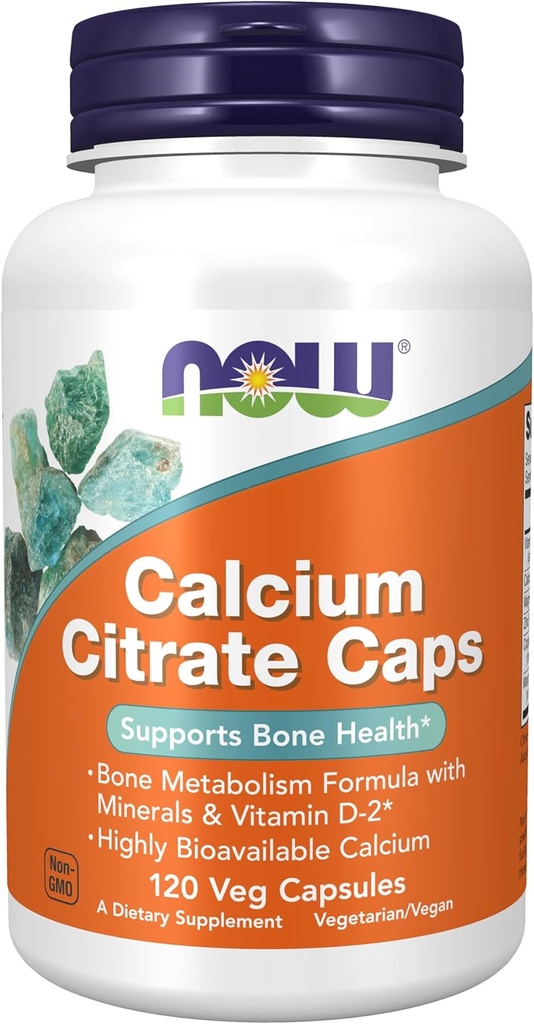 NOW Foods Supplementen, Calcium citraat met vitamine D, Magnesium, Zink, Koper en Mangaan, 120 Veg Capsules