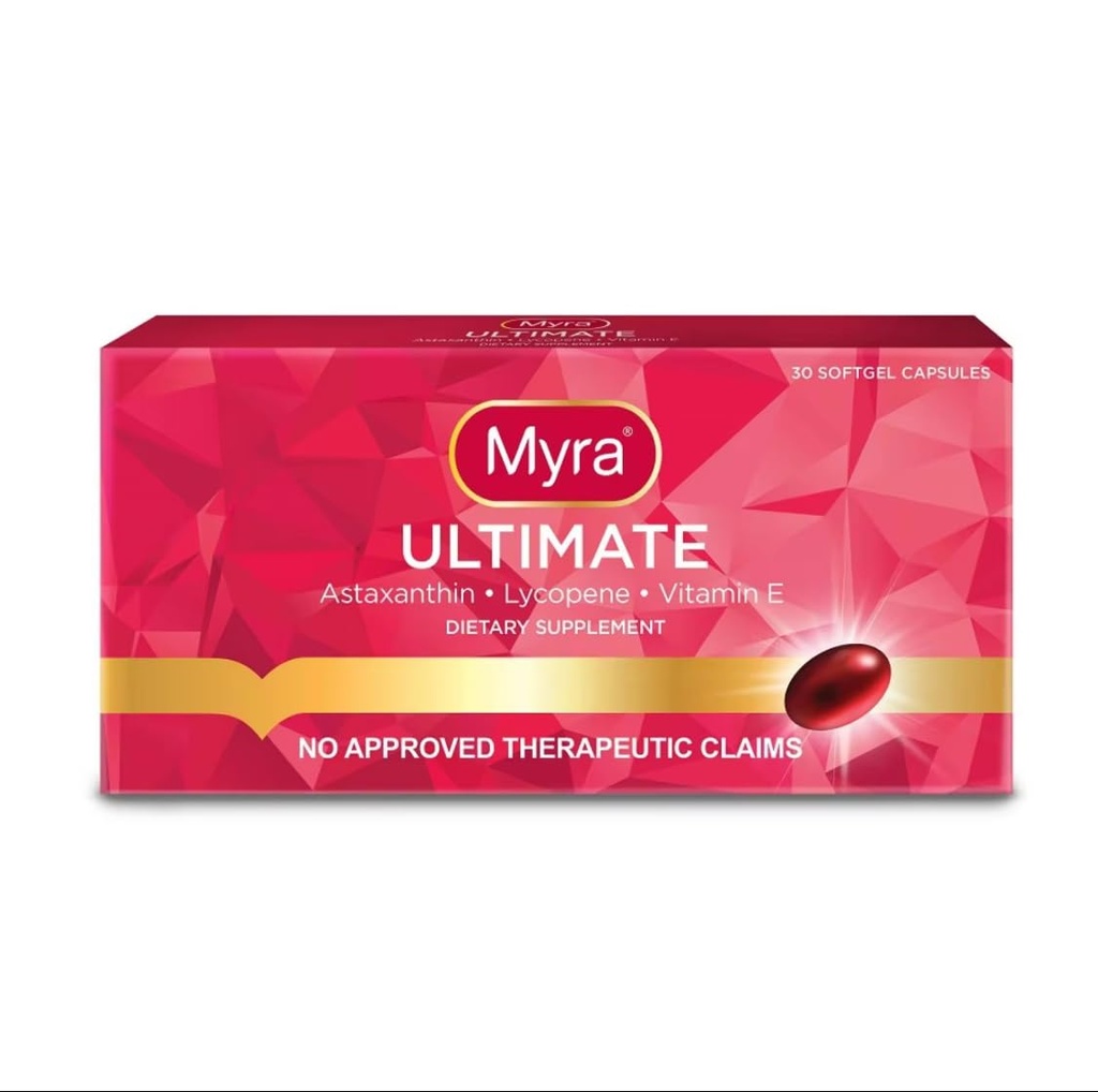 Myra Ultimate met Astaxanthine, Lycopeen en Vitamine E, 30 Softgel Capsules