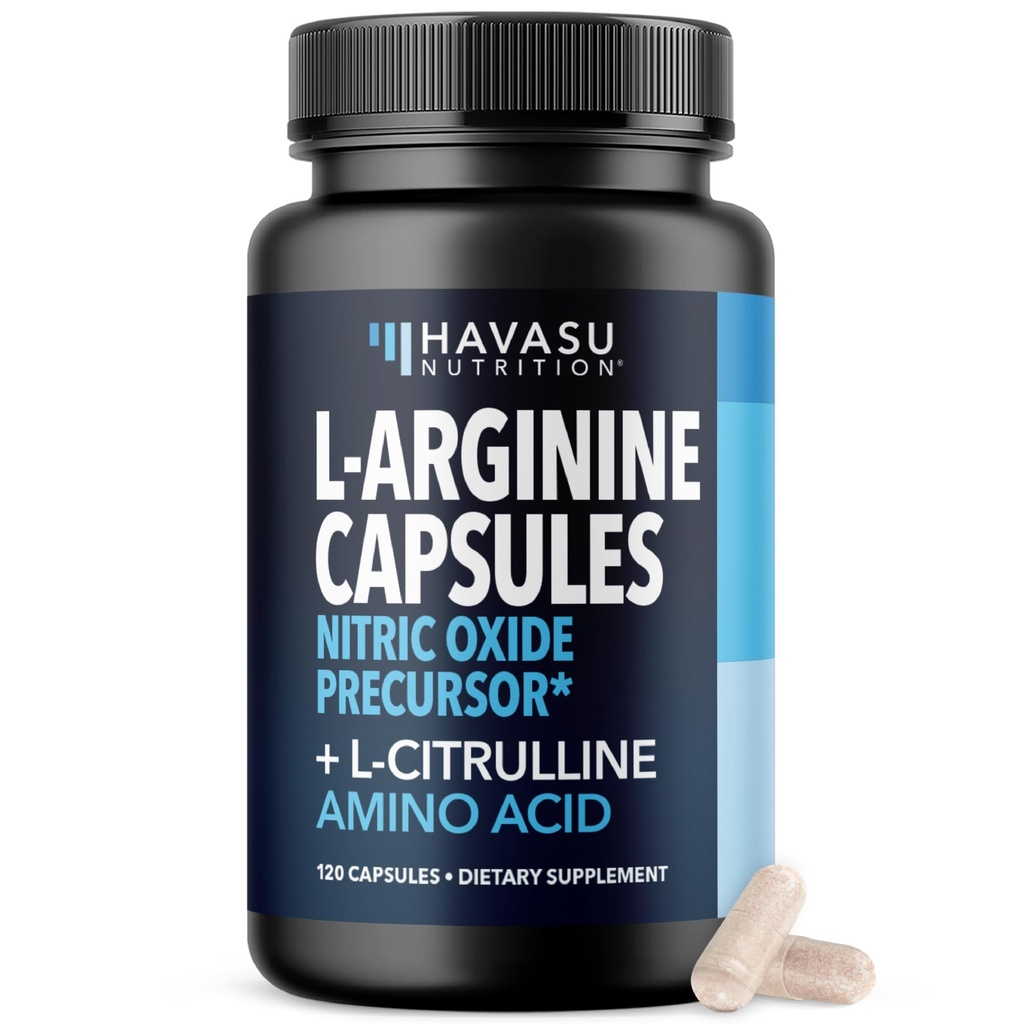 L-Arginine Capsules met L-Citrulline - Nitric Oxide Supplement - L Arginine en L Citrulline Blend - 120 Telling - Vegan, Non-GMO Capsules voor prestaties, duurzaamheid en spierondersteuning - 2 maanden levering