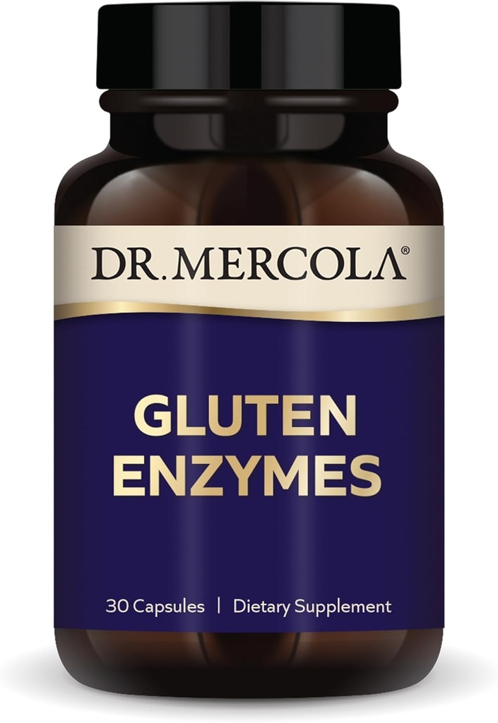 Dr. Mercola Gluten Enzymen, 30 Capsules, Non-GMO, Glutenvrij, Sojavrij