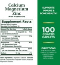 Bounty Calcium Magnesium & Zink Caplets, Immune & Supporting Bone Health, 100 Count (Pack of 2)