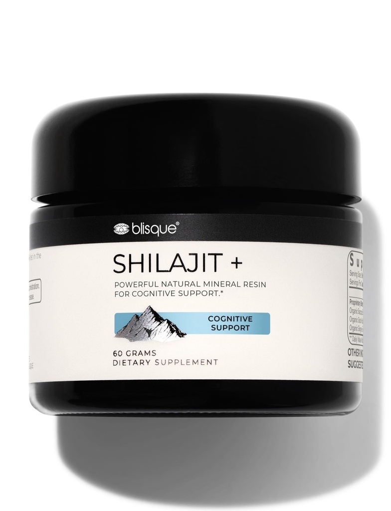 Blisque - Supplément de résine chilajit biologique de l'Himalaya Pure pour le soutien cognitif avec Bacopa biologique et Gotu Kola