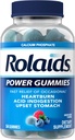 Gommies de puissance de Rolaids, soulagement rapide des brûlures d'estomac occasionnelles et de l'ingestion d'acide, supplément alimentaire, baie lisse, 54 Gommies