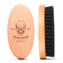 Brosse à barbe pour les hommes, Pocket Travel pour hommes en bois petite brosse à barbe douce (Crâne)