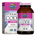 Garden of Life Multivitamin for Women, Vitamin Code Women's Multi - Whole Food Womens Multi Vitamins, Iron, Folate not Folic Acid, Vitamin A and Probiotics for Womens Energy, 240 Vegetarian Capsules