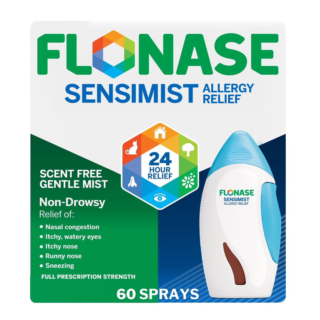 Flonase Sensimist Allergy Relief Nasal Spray pour Altergy Non-Drowsy, 24 heures sur 24 – 60 sprays