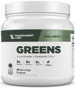 Transparante labs Prebiotic Greens - Superfood Powder & Antioxidants Supplement met Organische Spirulina, Chloerra, Acacia, & Green Banana Powder - 30 Serves, Unflavored