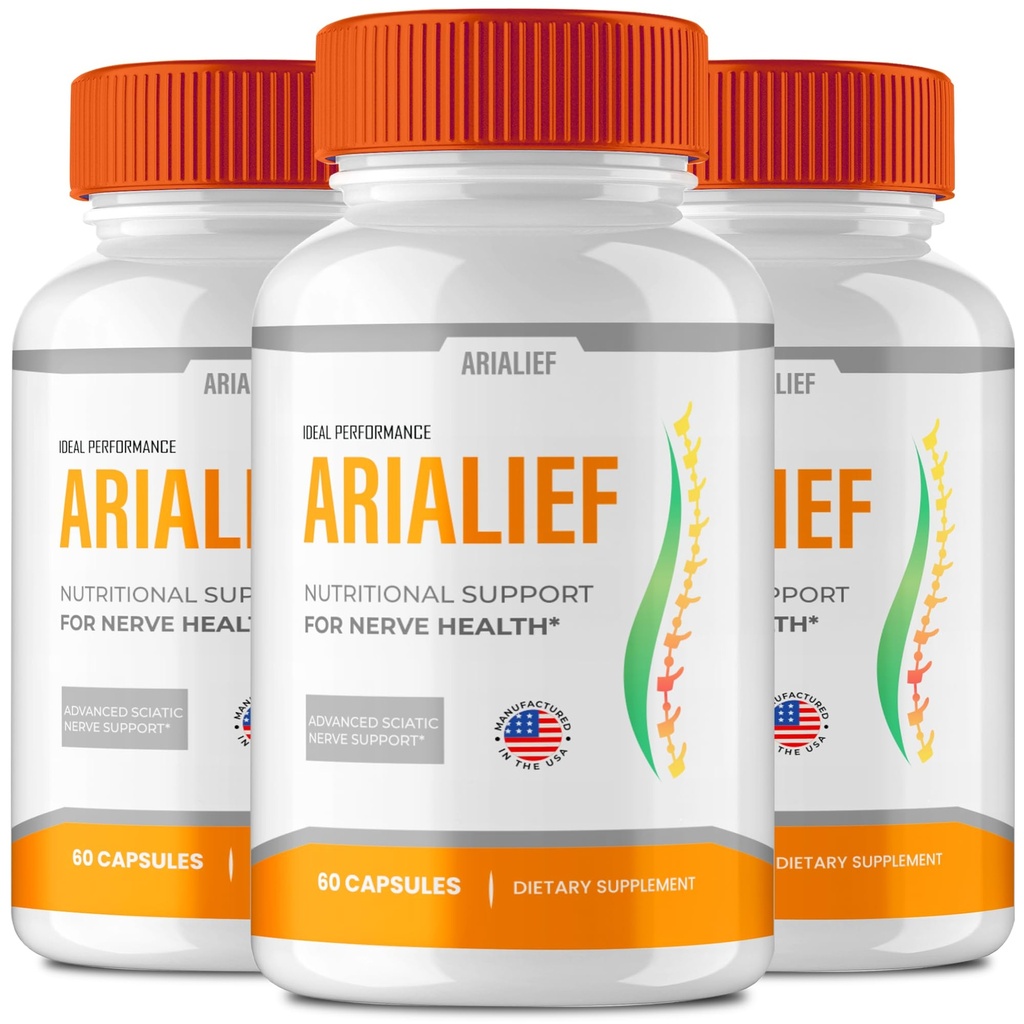 IDEAL PERFORMANCE Arialief Capsules for Sciatica, Arialief Nutritional Support for nerve Health, Arialief Sciatica Capsules, Arialief Primepalm Supplement Pillen, Aria LIEF Vitamine Reviews (3 Pack)