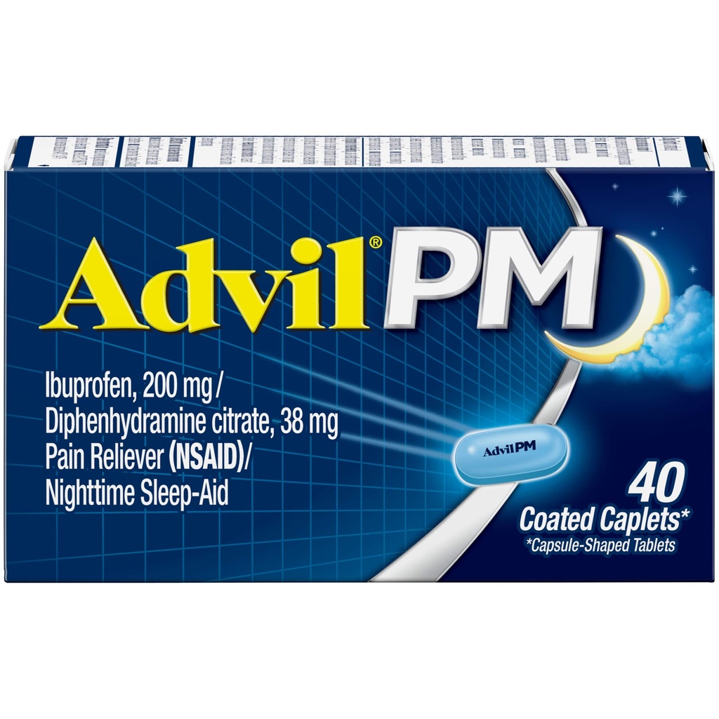 Advil PM 200 mg Caplets enduits 40 ea